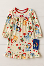 Bluey Christmas Nightgown Kids Bingo Pajama Sibling Sleep Dress NWT Holiday 3T