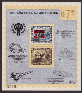 NICARAGUA 1980 Gagarin Block 128 (49 45 Euro) /MNH