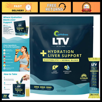 Electrolyte Powder Packets for Instant Hydration & Liver Support - 30 Citrus Pac