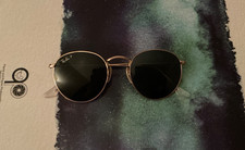Ray-Ban RB3447 001 50-21 Sunglasses Round Metal Polarized
