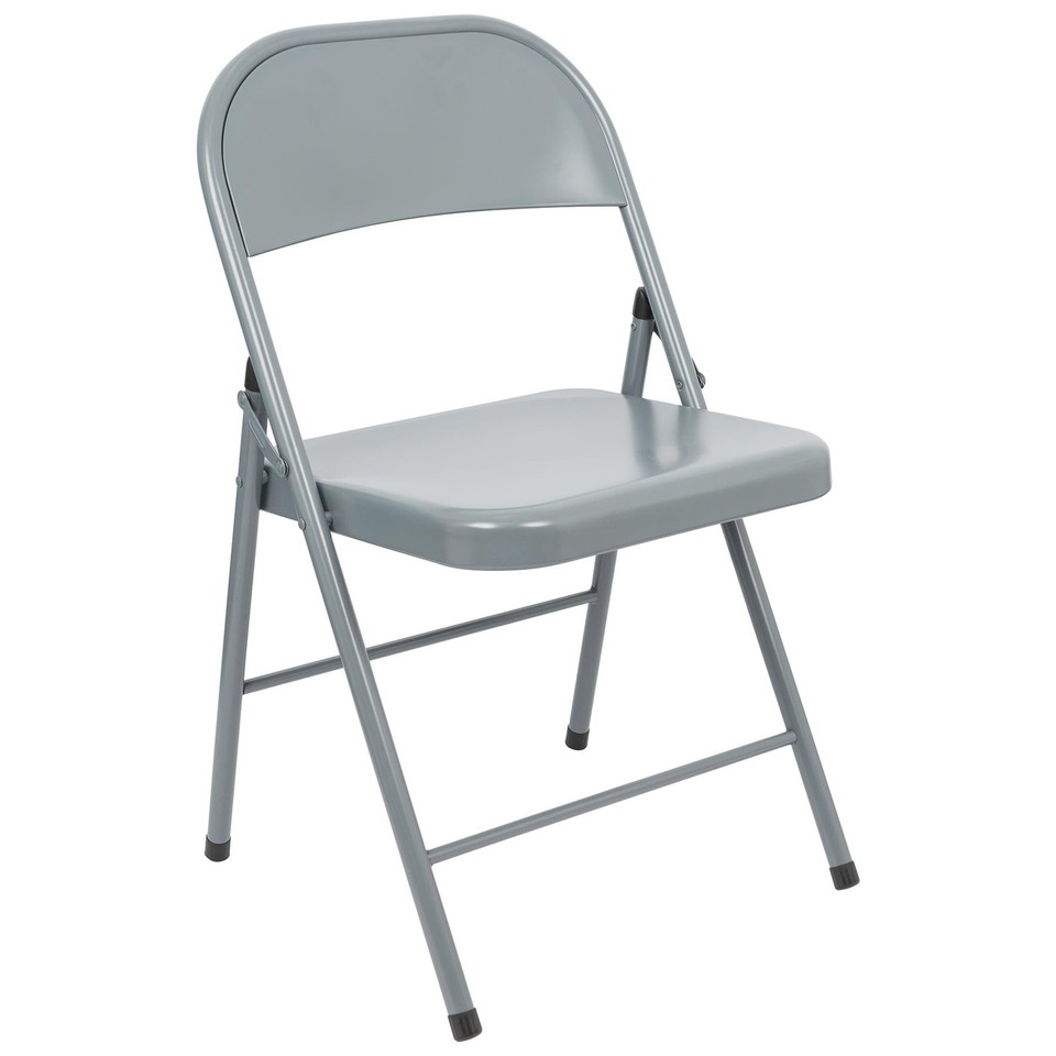 1x Gris Mat Chaise Pliante en Métal Pliable Bureau Chaises de Salle à