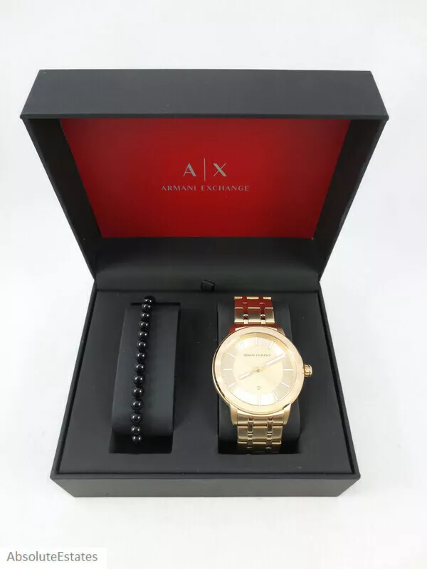Armani watch and bracelet set mens clearance