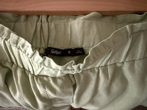 Sportsgirl High Waisted Linen Blend Pull On Shorts Navy Size 18 - Picture 4 of 6