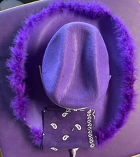 New Purple Cowboy Hat With Bandana Paisley