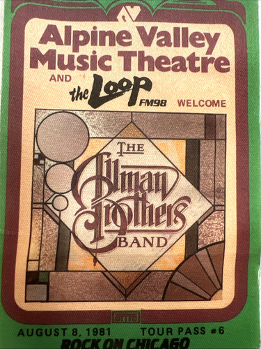 Allman Brothers Band Tour Pass #6 1981 Alpine Valley The Loop FM98 Chicago Music - Picture 3 of 5