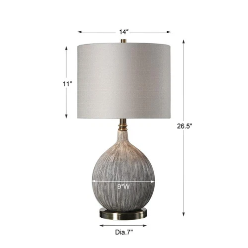 Uttermost Hedera Ceramic Metal Fabric Table Lamp in Textured Ivory/Light Beige - Picture 8 of 8