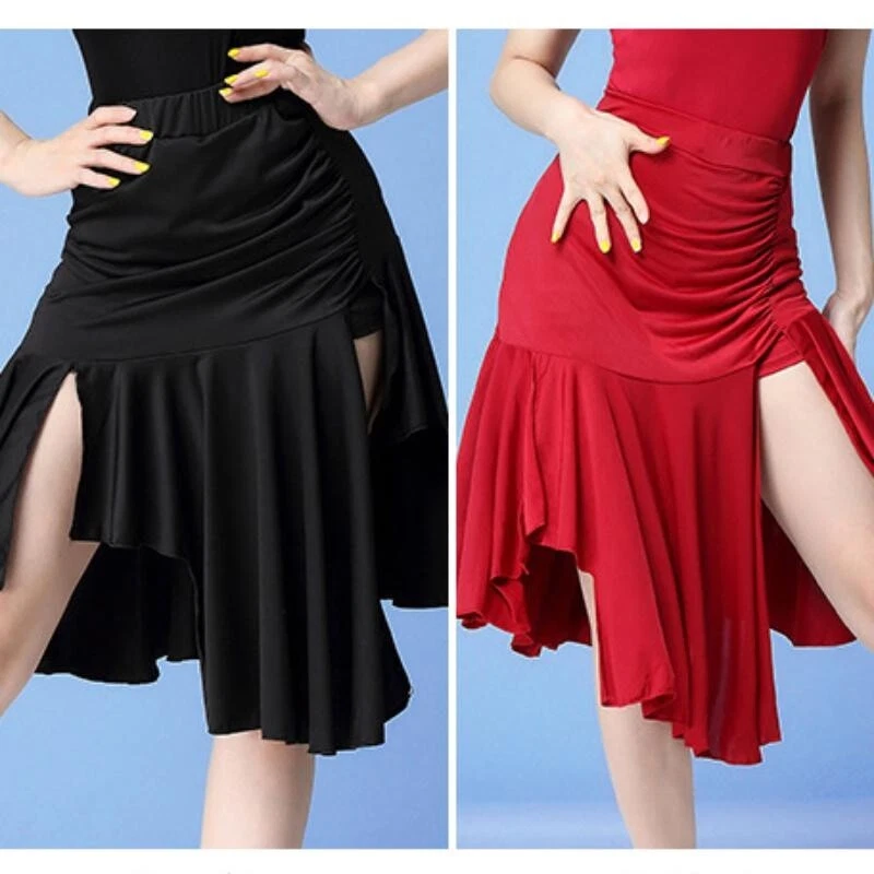Lady Latin Dance Skirt Dancewear Pleated Tango with Underpants Modern Ballroom - image 2 of 4