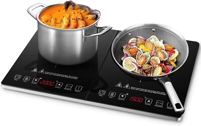 AMZCHEF induktionskochfeld 2 platten,Doppel-induktionskochplatte mit unabhängige