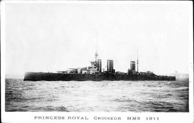 British Royal Navy Battleship Cruiser HMS Princess Royal SHIPPING OLD PHOTO