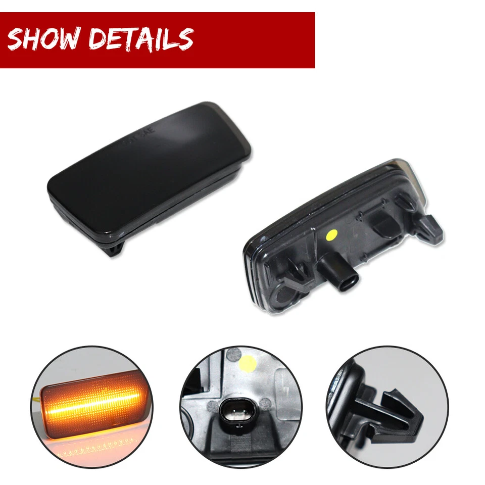 Luces indicadoras LED ámbar ahumado delanteras laterales para Ford Bronco Sport 21-24 Foto 4 de 4