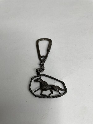 Vintage Metal Horse Spinner Screw Lock Keychain Ring Rare Old! SM1