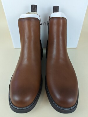 Calvin Klein Fenwick Chelsea Boots Mens 12 Brown Leather Pull On Shoes NWB Calvin Klein Fenwick Chelsea Boots Mens 12 Brown Leather  main image 2
