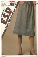 9709 Vintage Simplicity Sewing Pattern Misses Slim Fitting Skirt Extra Sure OOP