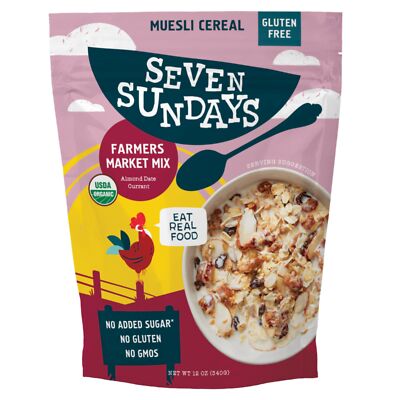 Organic Farmers Market Muesli Gluten Free Breakfast Cereal 12 Ounce 8g Protein