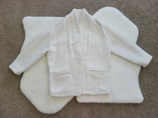 IRO Paris France Cluster Sweater ivory white size 38 wool angora pockets soft