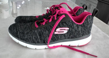 Skechers Flex Appeal 3.0 Trainers Sneakers Size 6.5 Gray/Bright Pink 13067