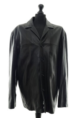 Milestone Mens Leather Jacket Coat Abuna 52 Black Single Breasted Leather Lamb Nappa