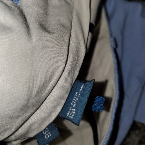Polo Ralph Lauren pantaloncino slim gi fit uomo taglia 36 cuciture interne blu gingham - Foto 3 di 5