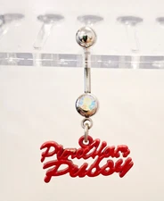 Belly Ring Pierce Your Pussy w/Aurora Gem Dangle Naval Steel