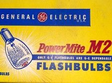 General Electric GE M2 Power Mite Flash Bulbs.   Box of 12