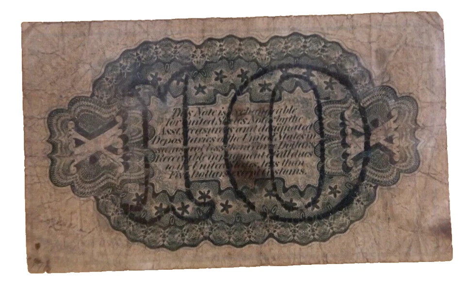 1863 10 Cent Fractional Currency Note Fr#1255 3rd Issue - Colby/Spinner - Image 2 of 2