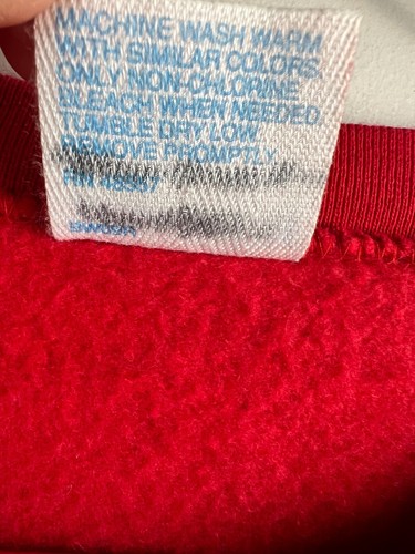 Vintage Mickey Minnie Mouse Valentines Sweatshirt Red Glitter Hearts USA - Picture 3 of 6