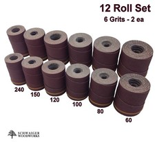 Drum Sander Sanding Wraps/Rolls, JET/Performax 22-44, 22-44 Plus /Pro, 12 Pc Set