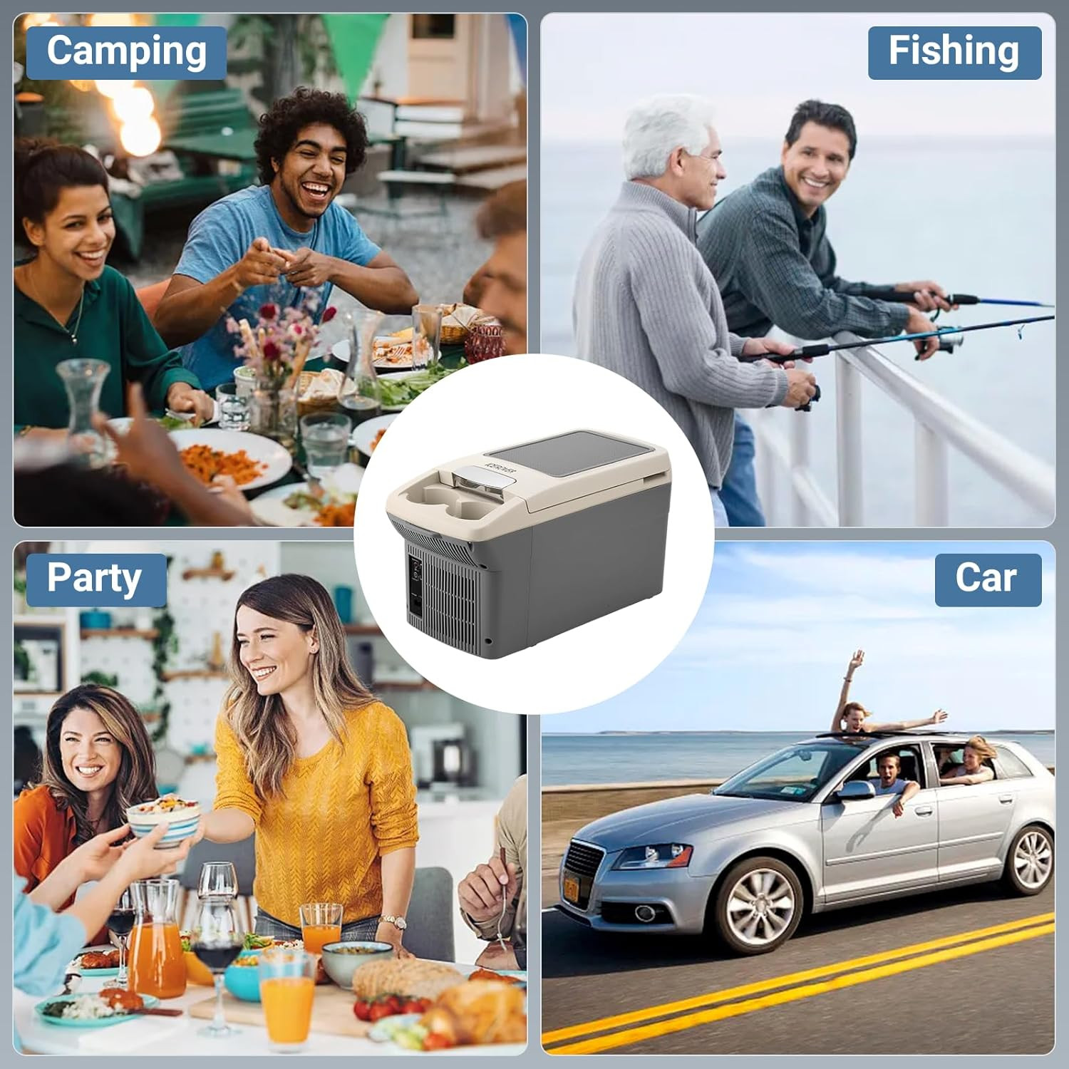 Portable 12V Car Refrigerator Cooler/Warmer 6 Quart for Camping & Travel