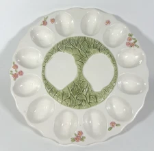 Vintage Deviled Egg Platter 1994 ABC Distributing Inc 10.25” Ceramic
