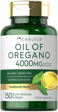 Oregano Oil 4000 mg 150 Softgel Capsules | Contains Carvacrol | by Carlyle