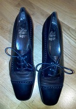 GRITTI Gr. 38 schwarz braun Damen Schuh Vintage Business Heritage Pumps Leder 