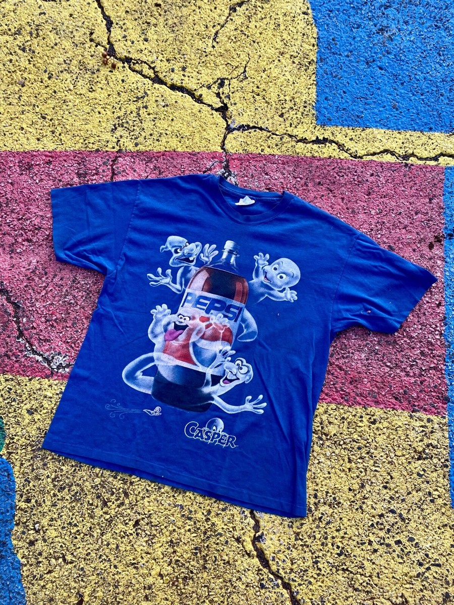 Hanes / Tシャツ/XL/コットン/BLU/PEPSI/CASPER/1995 VTG 1995 Casper the Friendly Ghost Pepsi Soda Movie Promo Graphic