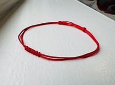 Red String 7 Knots Bracelet Good Luck Amulet for Success. Adjustable