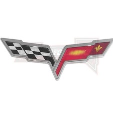 Front Rear Crossed Flags Emblem For Corvette C6 2005-2013 3d Raised Badge Sticke Front Rear Crossed Flags Emblem For Corvette C6 2005-2013 3d Raised Badge Sticke