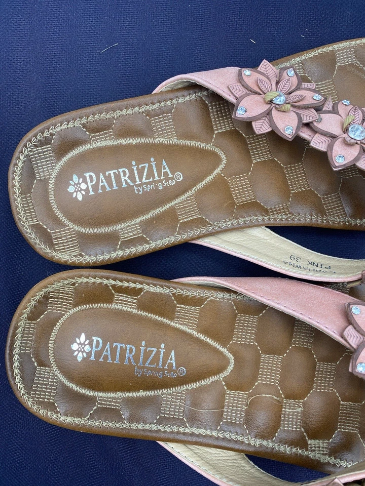 Patrizia by Spring Step Womens Size 39 Flip Flops Pink Flowers - Image 2 of 4