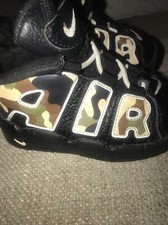 Nike Air More Uptempo QS PS Black Camo Sneakers CJ0932-001 Toddler Size 6C