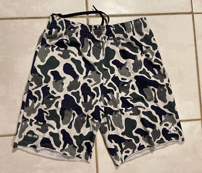 NWT ADIDAS Pharrell Essentials Raw Hem Camo Shorts