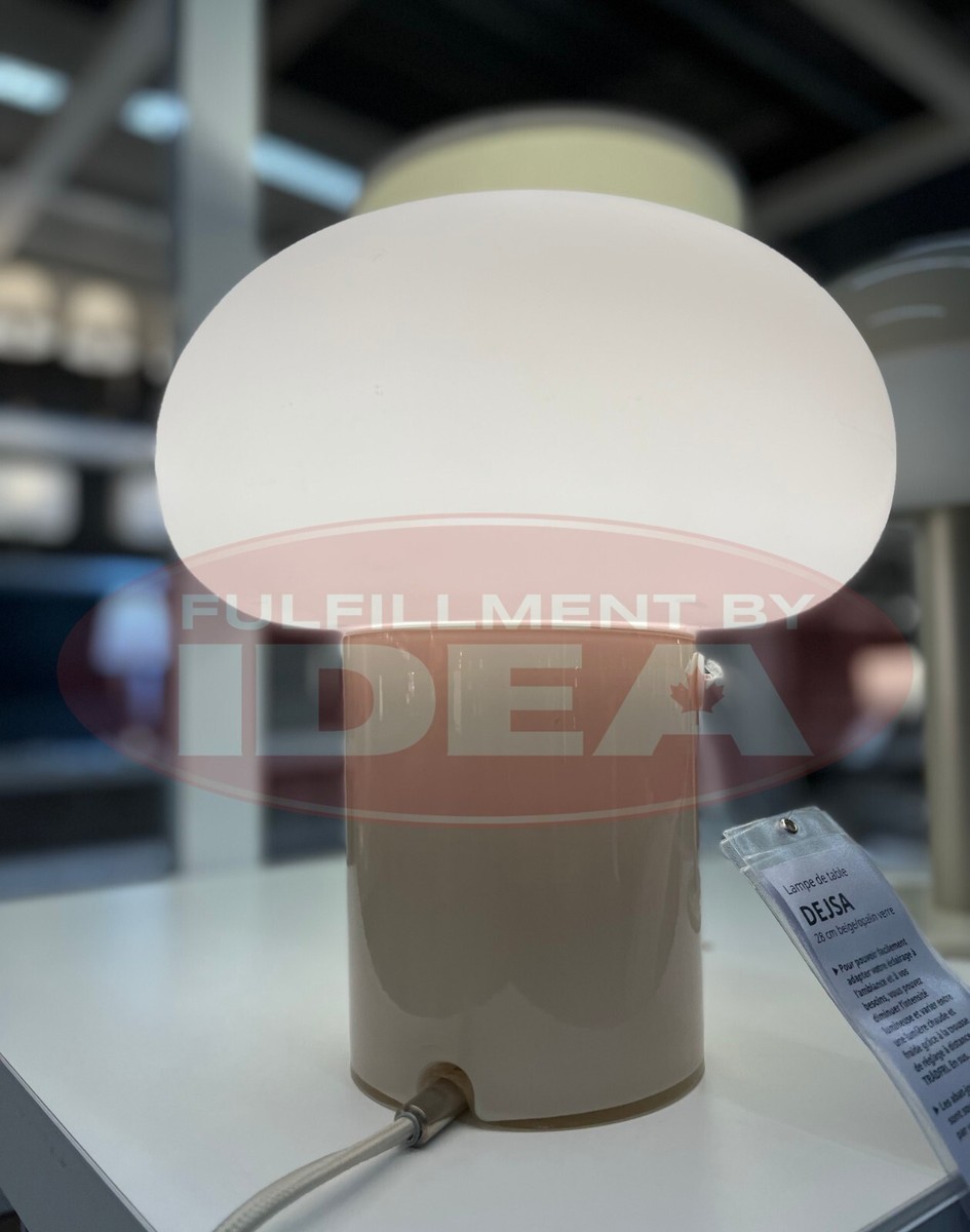 New IKEA DEJSA Table Lamp Beige/Opal White Glass 28 cm (11
