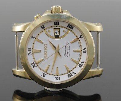 Seiko Premier Perpetual Calendar Quarz Uhr 6A32-00Y0 Werk Defekt