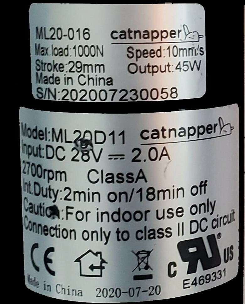 Mulin Electric Motor Actuator ML20016 Catnapper Power Recliner