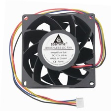 DC12V 0.8A 8038 8cm 80x80x38mm 4-pin double ball bearing high speed cooling fan
