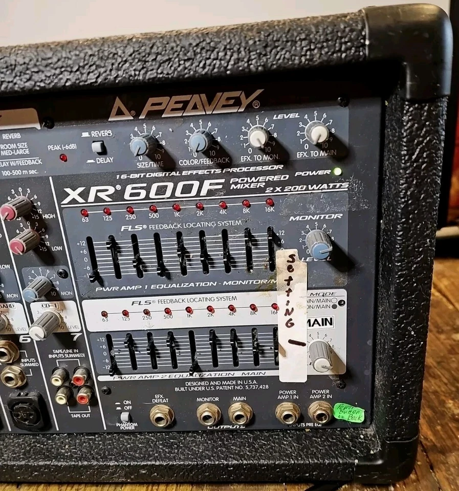 Peavey XR 600F Stereo Powered Mixer - Black Powers On! - Image 2 of 4