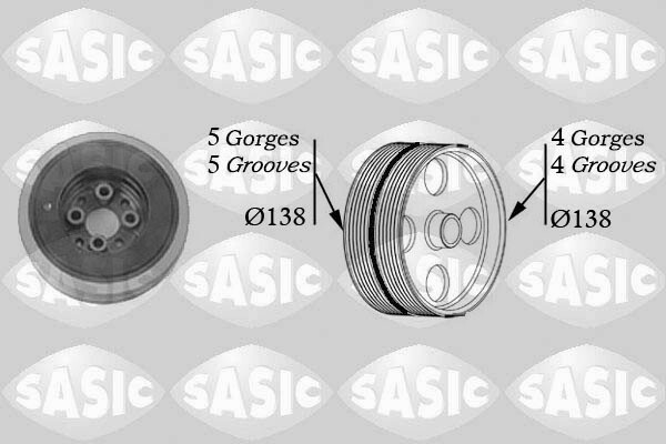 SASIC 2156004 Belt Pulley, crankshaft for AUDI,SKODA,VW