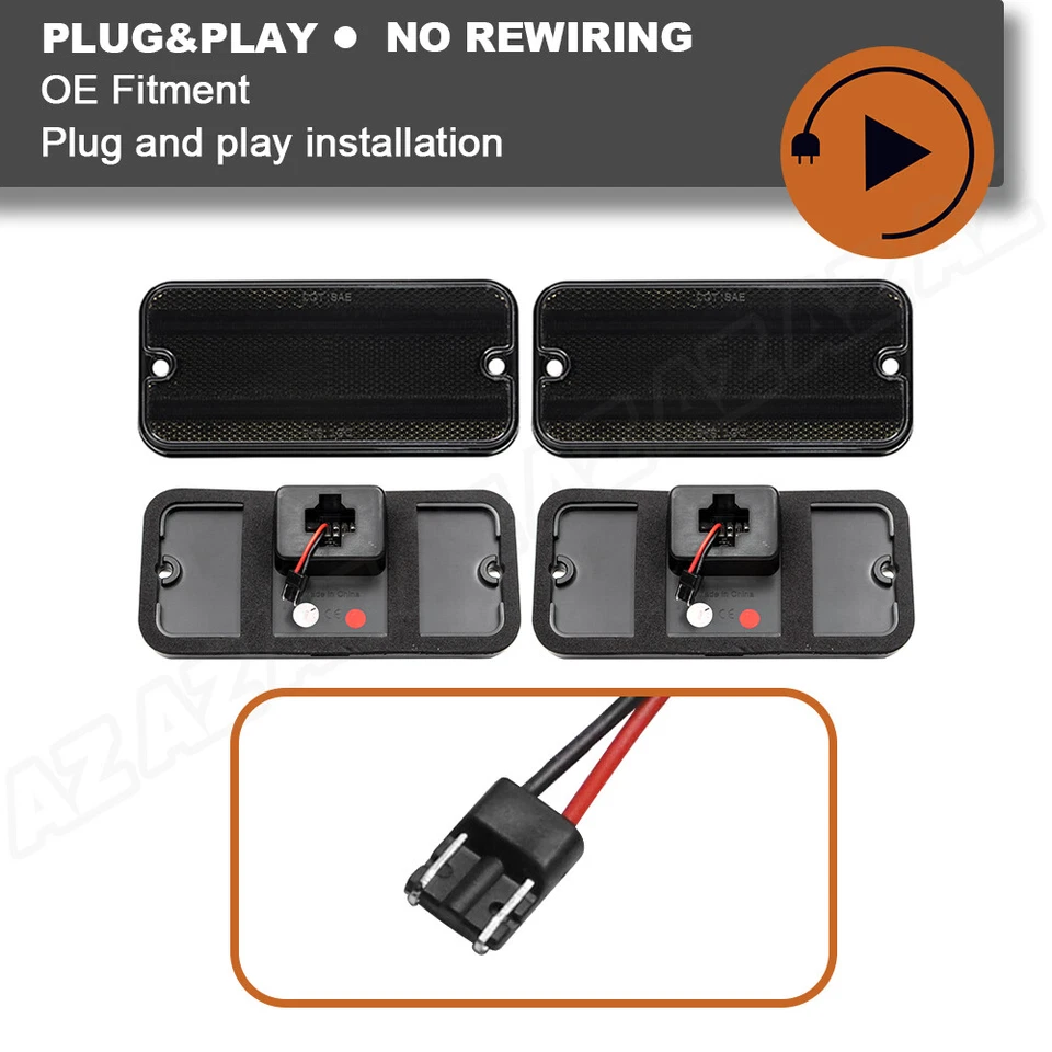 LED Side Marker Light For 1968-72 Chevrolet C10/C20/C30 Pickup Blazer GMC Jimmy - Image 4 of 4