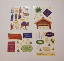 Creative Memories Lot of 4 Sheets ~Holiday Silent Night~ 2003 Stickers