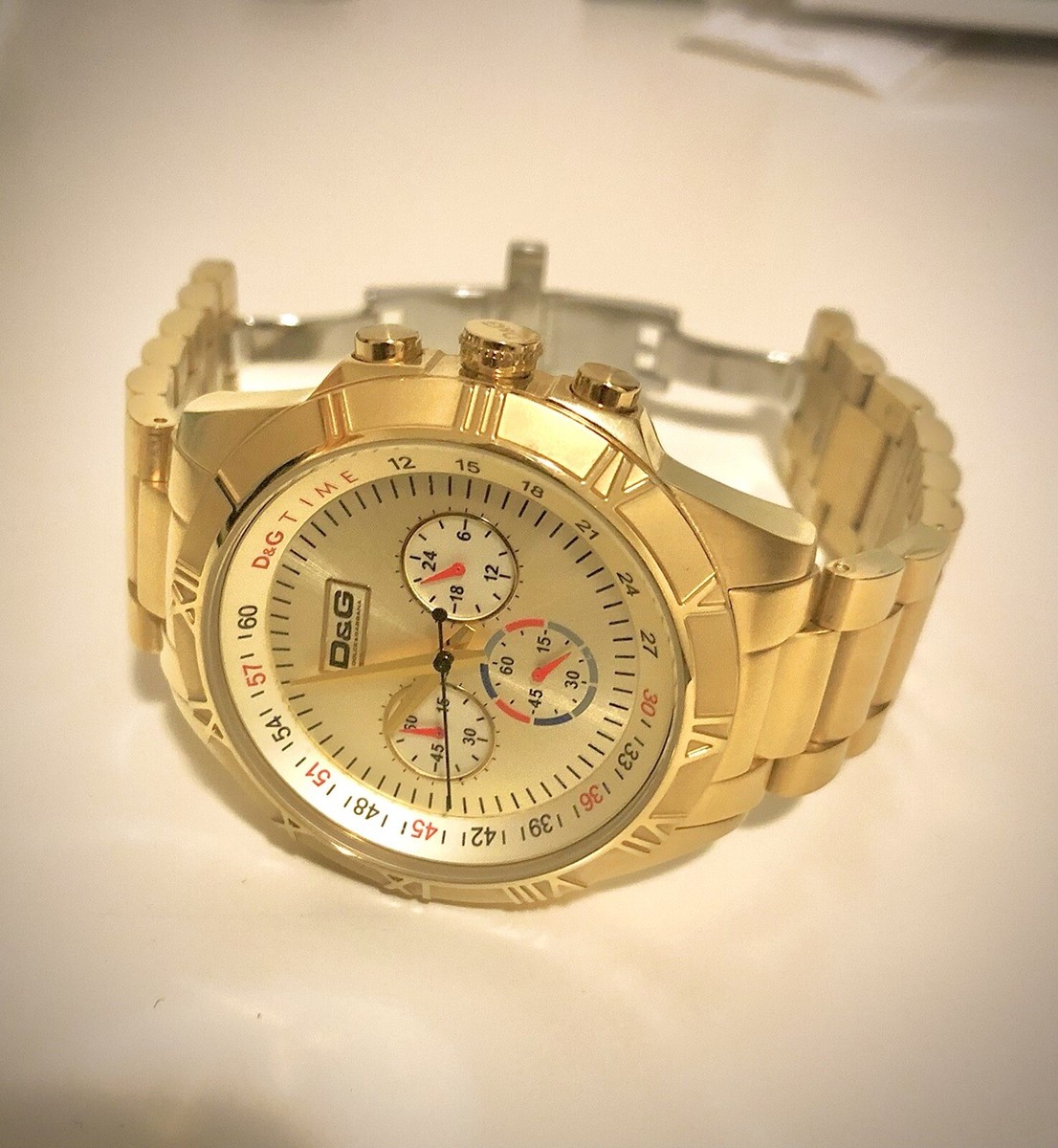 orologio uomo Dolce \u0026 Gabbana Gold Acciaio Oro Watch For Men Steel Gold D\u0026G  Time