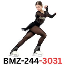 AEVsport Women Mesh Tights for Figure Ice Skating with Seam over the Heel, US 6