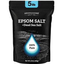 Epsom Salt with Dead Sea Salt for Soaking - Bulk 5 Lb - 100 Pure Bath Salt, ...