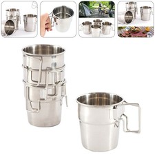4 Pcs Stainless Steel Wine Cup Portable Picnic Cup Metal Coffee Tumble Water Mug