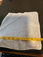 Vintage white lawn 9 3/4" by 9 3/4" handkerchief with applique floral